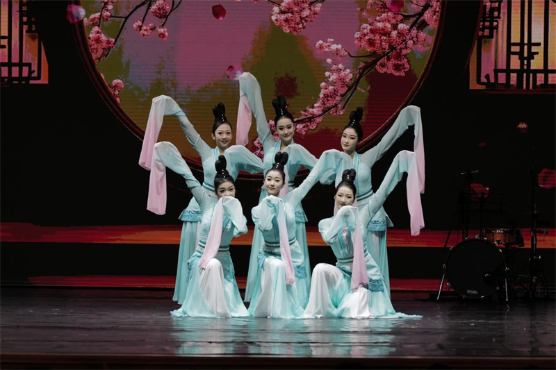 图为中国表演者进行舞蹈表演。中国驻白俄罗斯大使馆供图