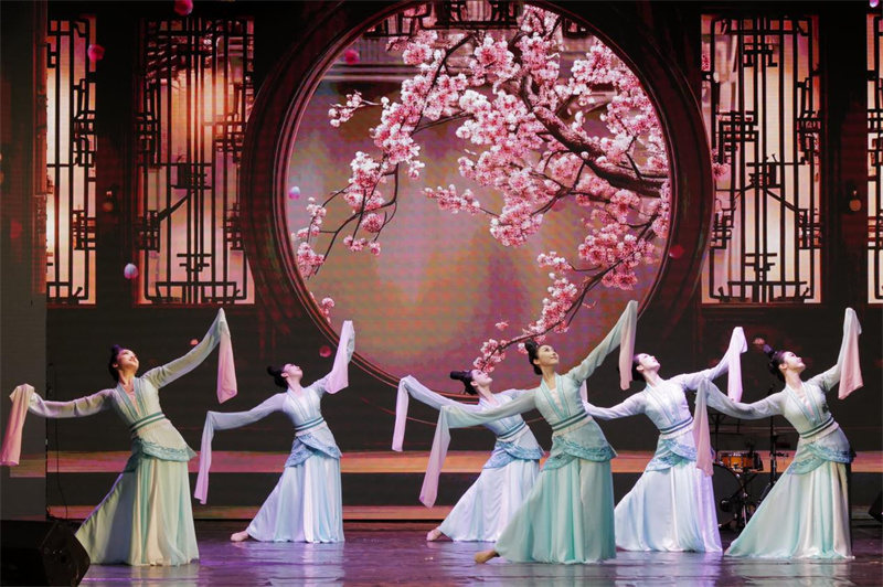 图为中国表演者进行舞蹈表演。中国驻白俄罗斯大使馆供图