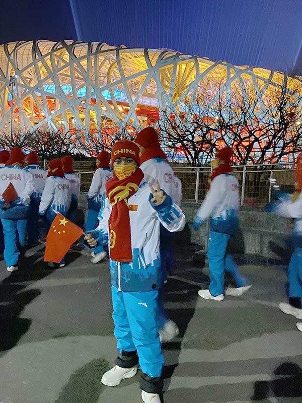 在北京参加冬残奥会的岩巩。西盟县融媒体中心供图